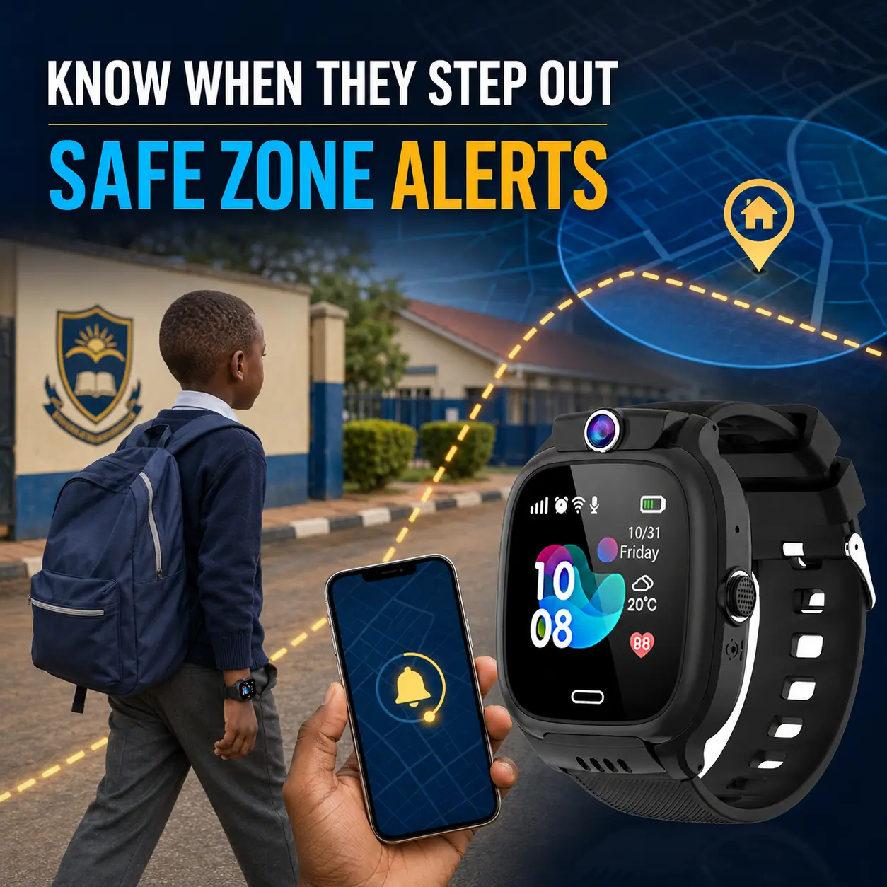 Safe-zone alerts for parents